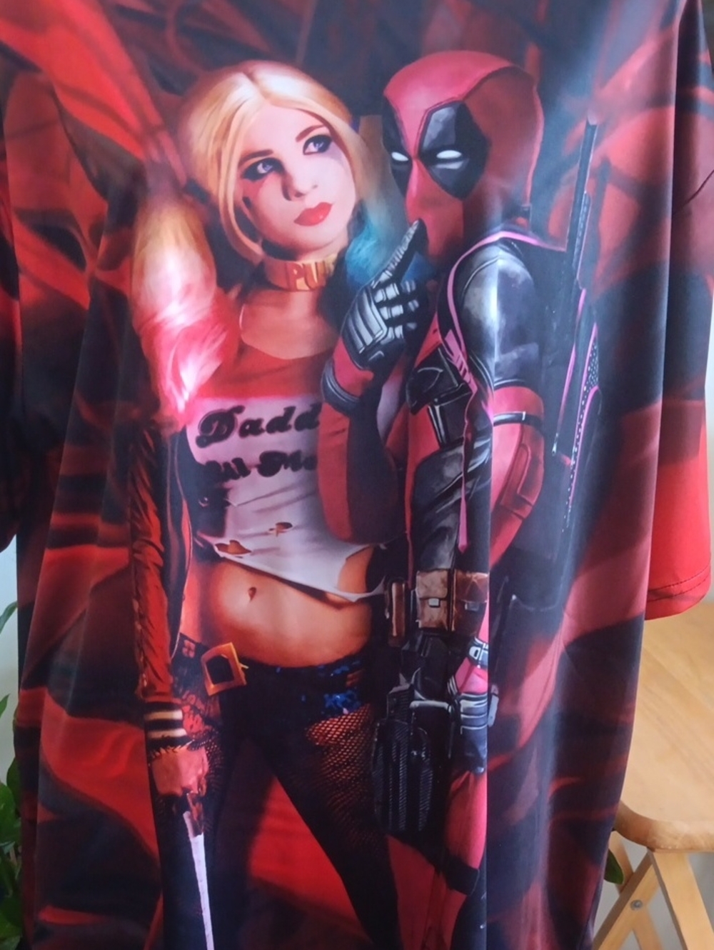 Deadpool & Harley Quinn Graphic Tee  P2P 25" 3XL - Picture 2 of 4